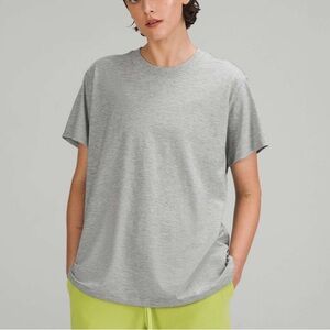 Lululemon All Yours Cotton T-Shirt in Heathered Core Medium Grey size 16